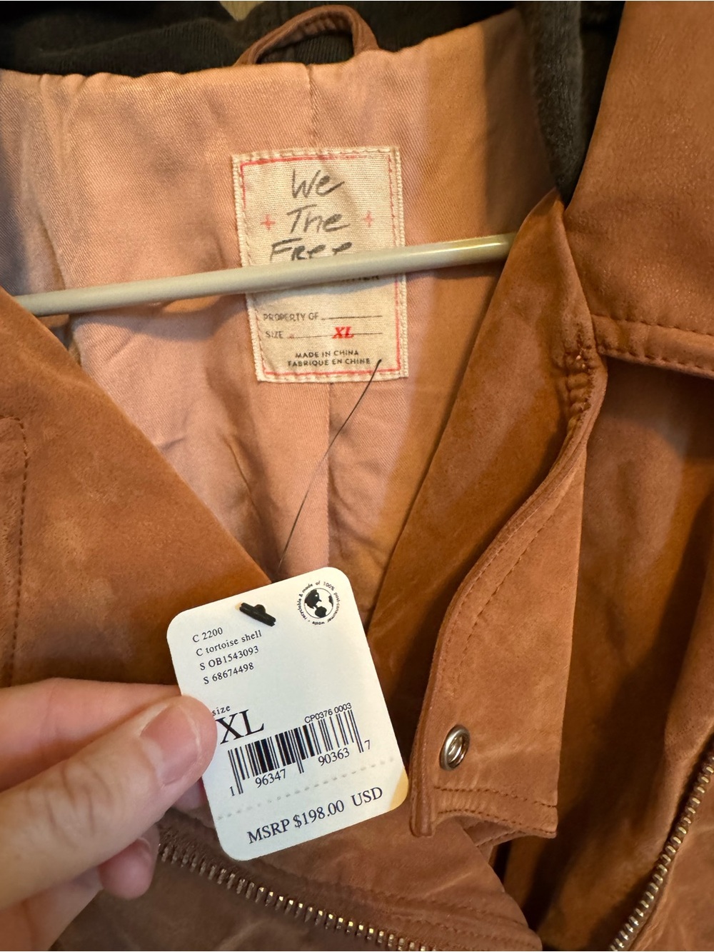 Free People We The Free "Harriet" Hooded Vegan Suede Moto Jacket - Picture 5 of 5